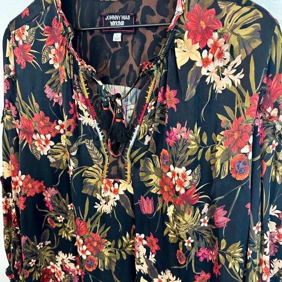 Johnny Was Workshop Bohemian Floral Blouse Size S - Picture 8 of 12